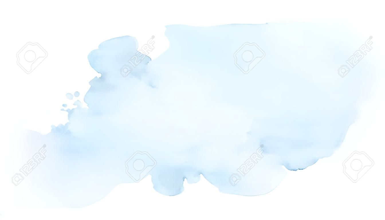 Soft blue and harmony background of stain splash watercolor hand-painted. Abstract artistic used as being an element in the decorative design of invitation, cards, or wall art.