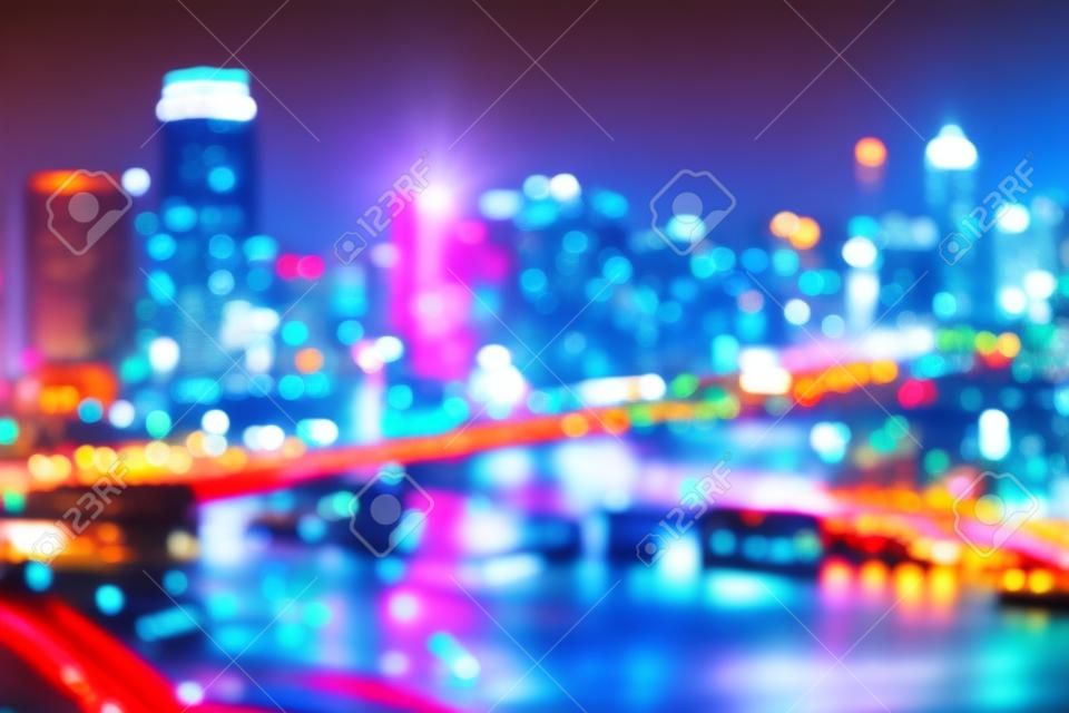 Cityscape skyline blurred abstract background lights