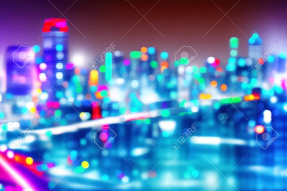 Cityscape skyline blurred abstract background lights