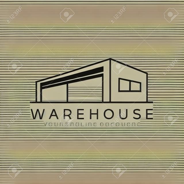 warehouse line art icon logo Design Vector Illustration