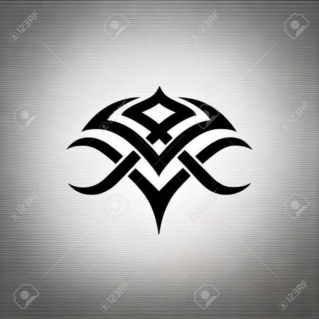 tatouage tribal rose logo plat icône vecteur conception de concept plat