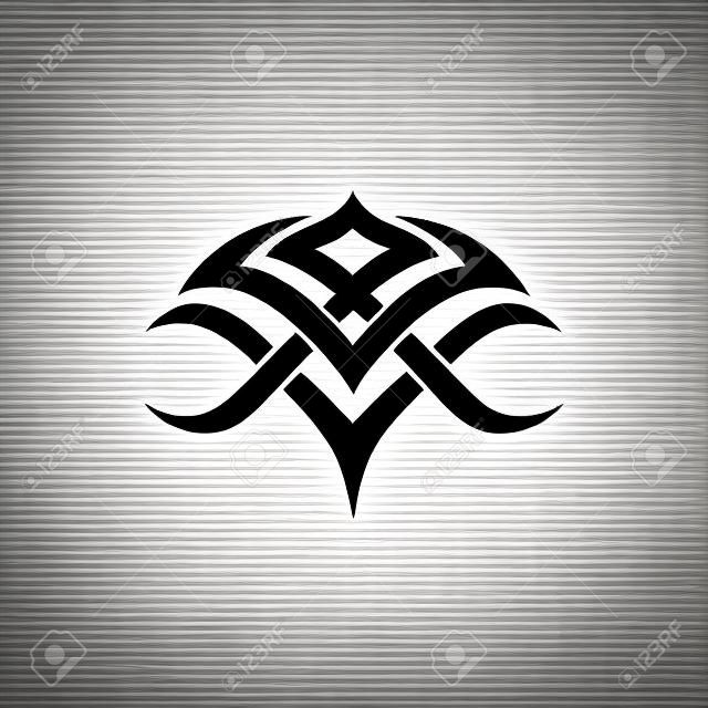 tatouage tribal rose logo plat icône vecteur conception de concept plat