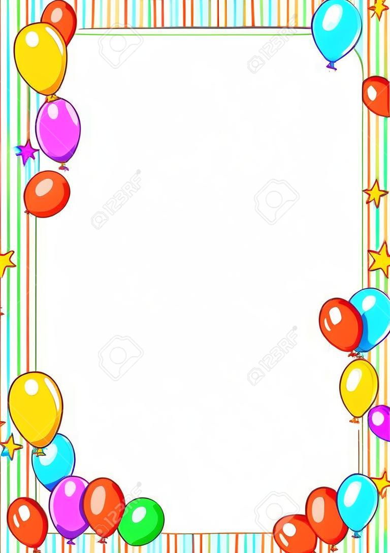 Colourful anniversaire ballon page frontières.