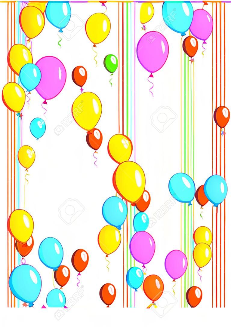 Colourful anniversaire ballon page frontières.