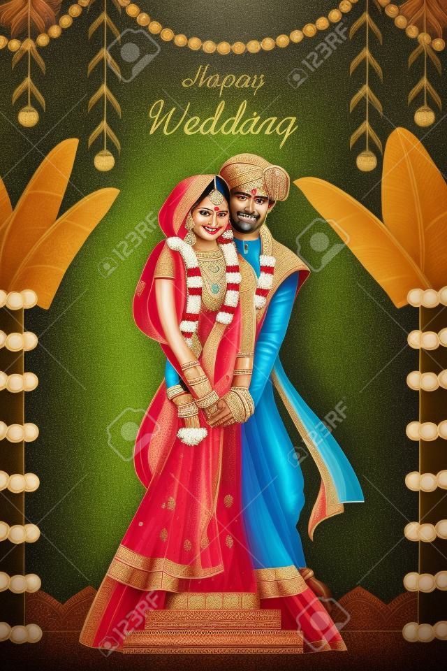 Couple indien dans la cérémonie de mariage de l'Inde