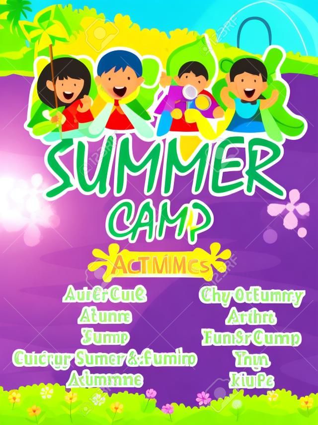 Banner poster design template for Kids Summer Camp activities