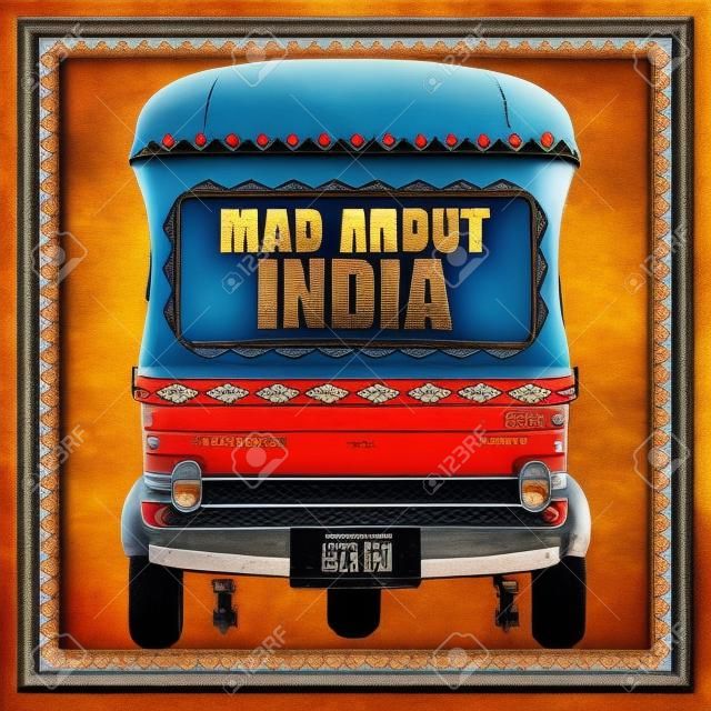 疯狂的印度卡车艺术风格的印度背景