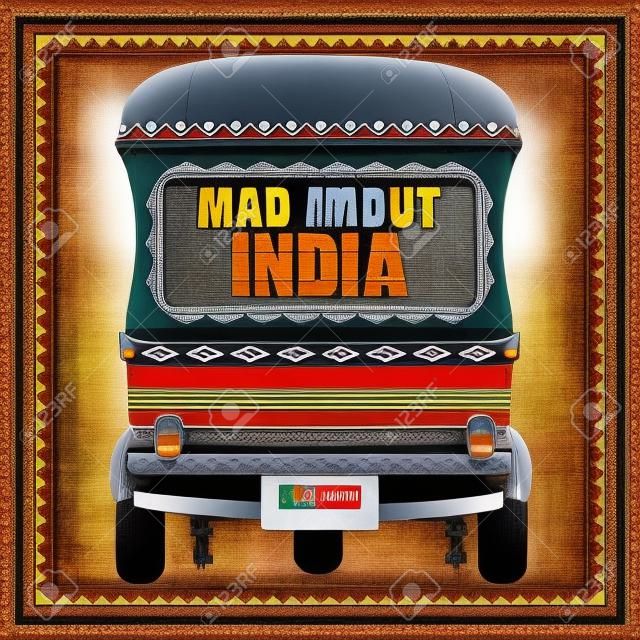 Mad About India background in Indian Truck Art style