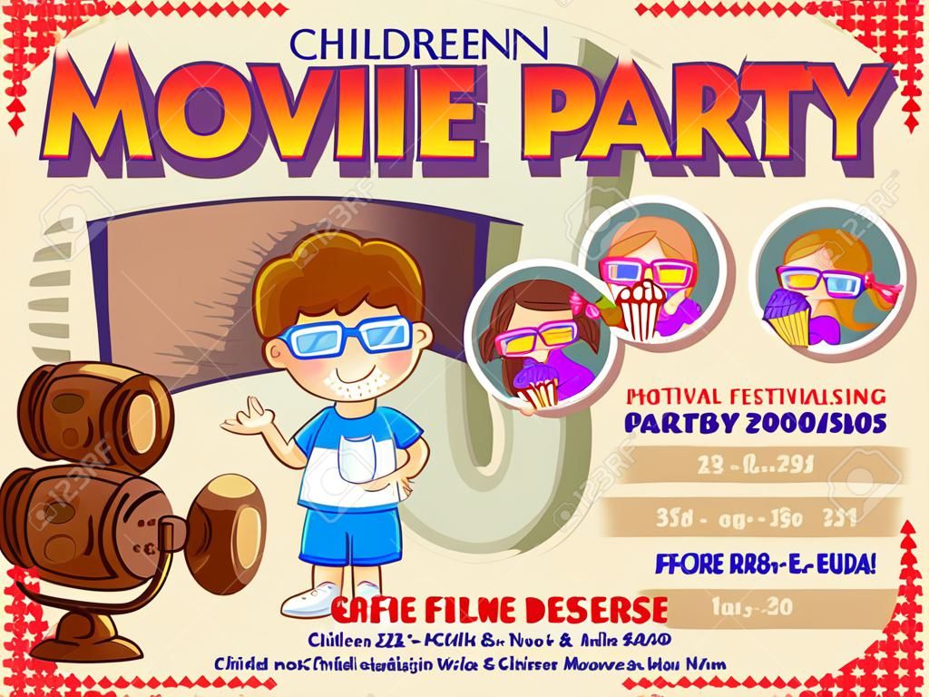 Affiche pour enfants Film Film festival soir de fête