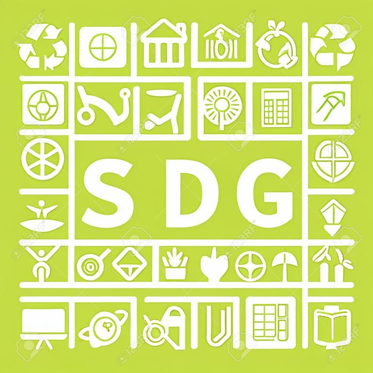 Carte d'icône vectorielle ODD. Objectifs de développement durable.