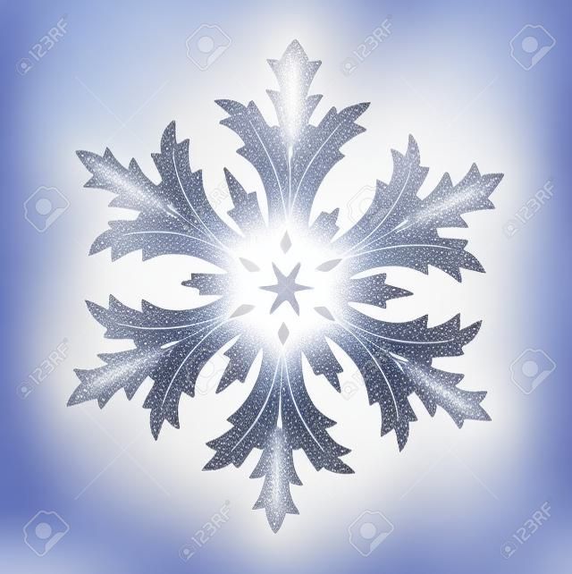 fiocco di neve lucido isolato su sfondo invernale
