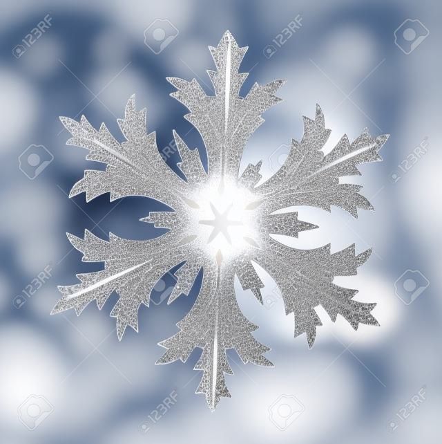 fiocco di neve lucido isolato su sfondo invernale