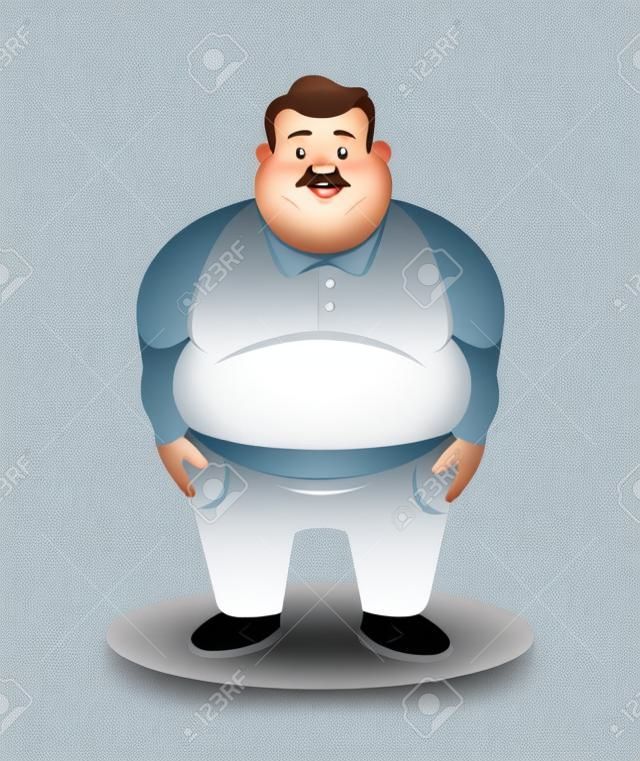 Homem gordo. Ilustração plana do vetor