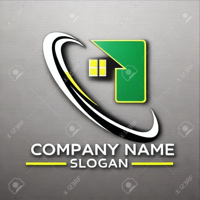 Budowa i konstrukcja wektor Logo Design. Projekt szablonu logo nieruchomości dla biznesu