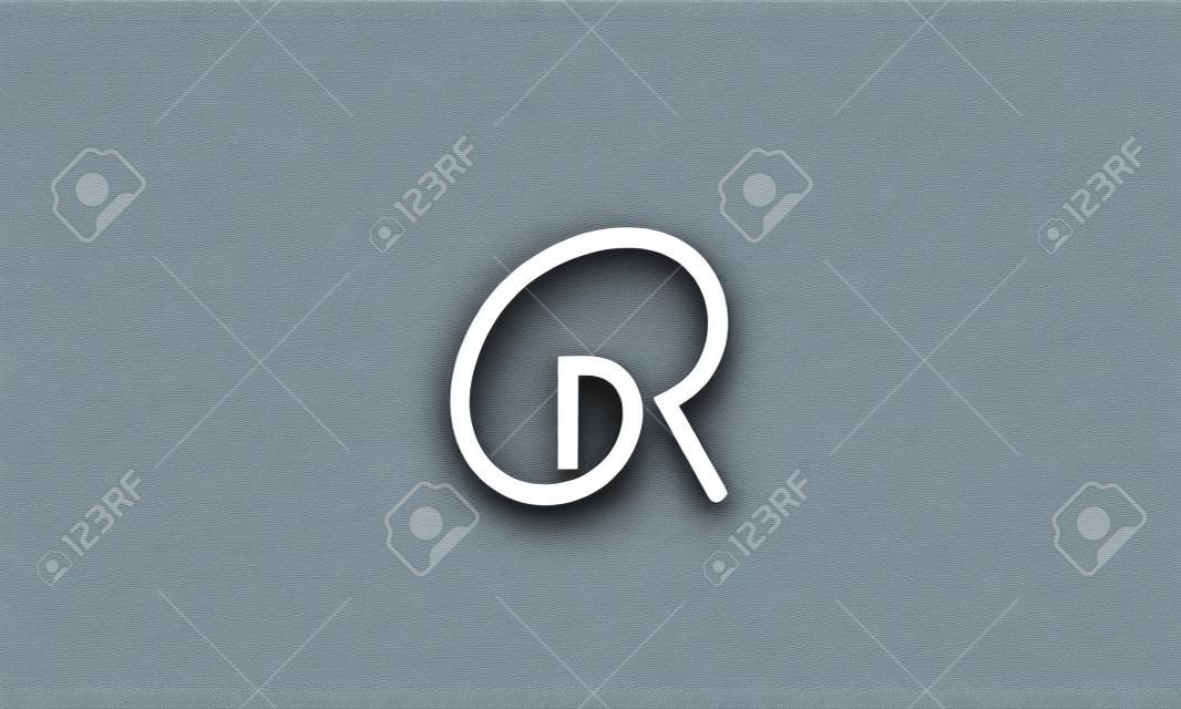 Dr lub rd streszczenie monogram wektor list znak marki moda sport logo szablon