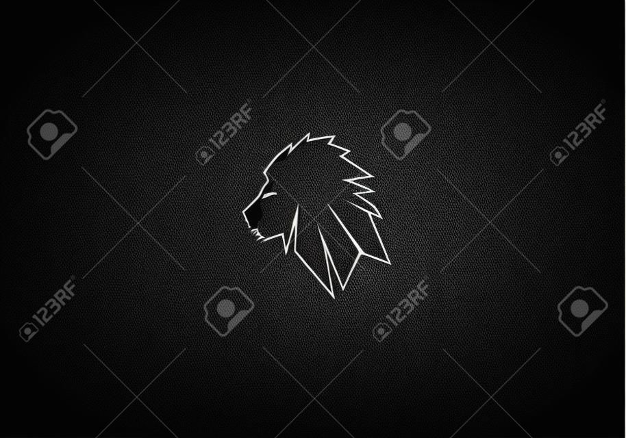 Lion animal jungle silhouette vector monogram logo template