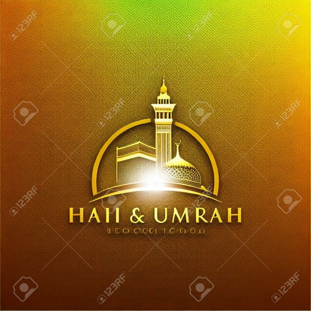 mecca travel logo, Al haj & umrah mubarak tour symbol