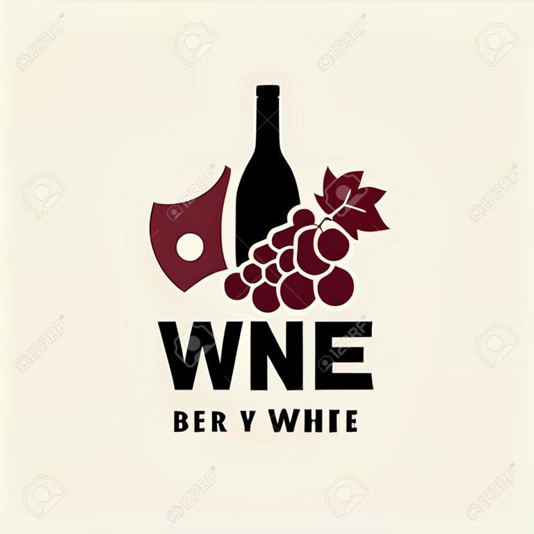 Modern wine vector logo sign for tavern, restaurant, house, shop, store, club and cellar isolated on light background. Premium quality vinery logotype illustration. Fashion brand badge design template.