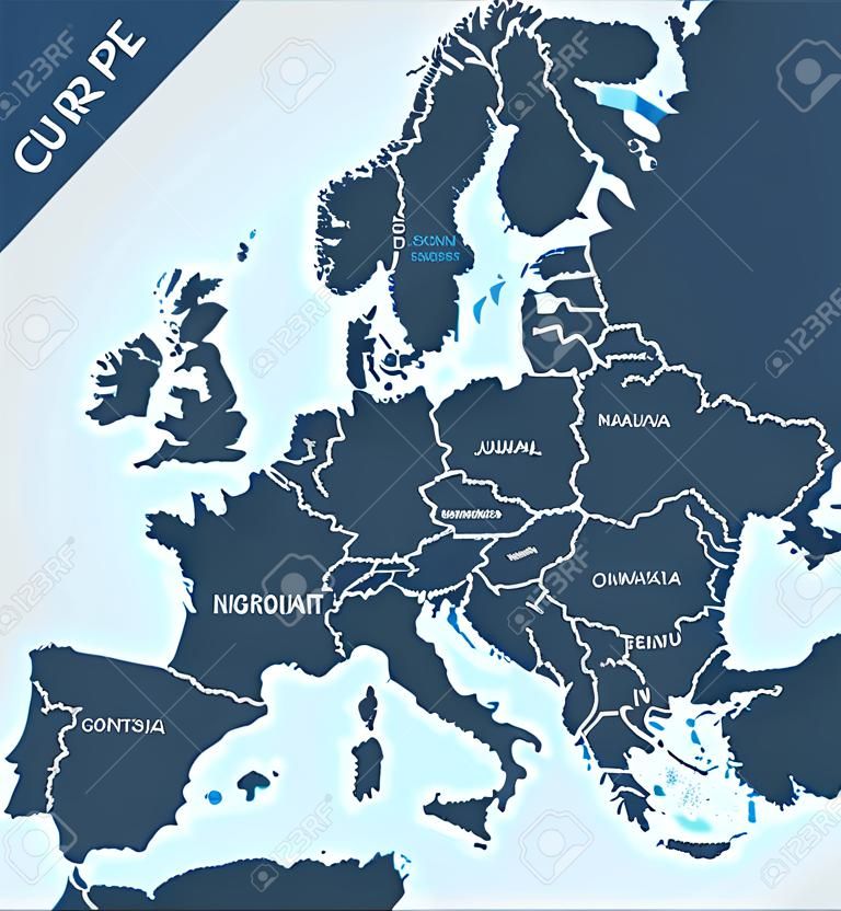 Europa mapa países rotulados