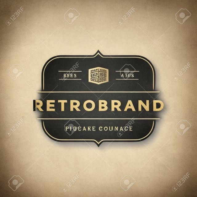 Retro Vintage Insignia veya Logotype Vektör tasarım öğesi, iş işareti şablonu.