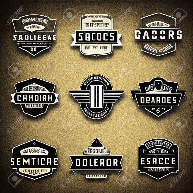 Car logos templates vector design elements set, vintage style emblems and badges