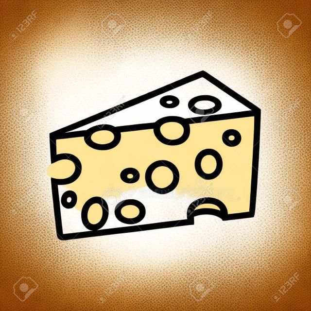 Piece of cheese isolated icon. farm animal sign. Graph symbol for your web site design, logo, app, UI. vector illustration