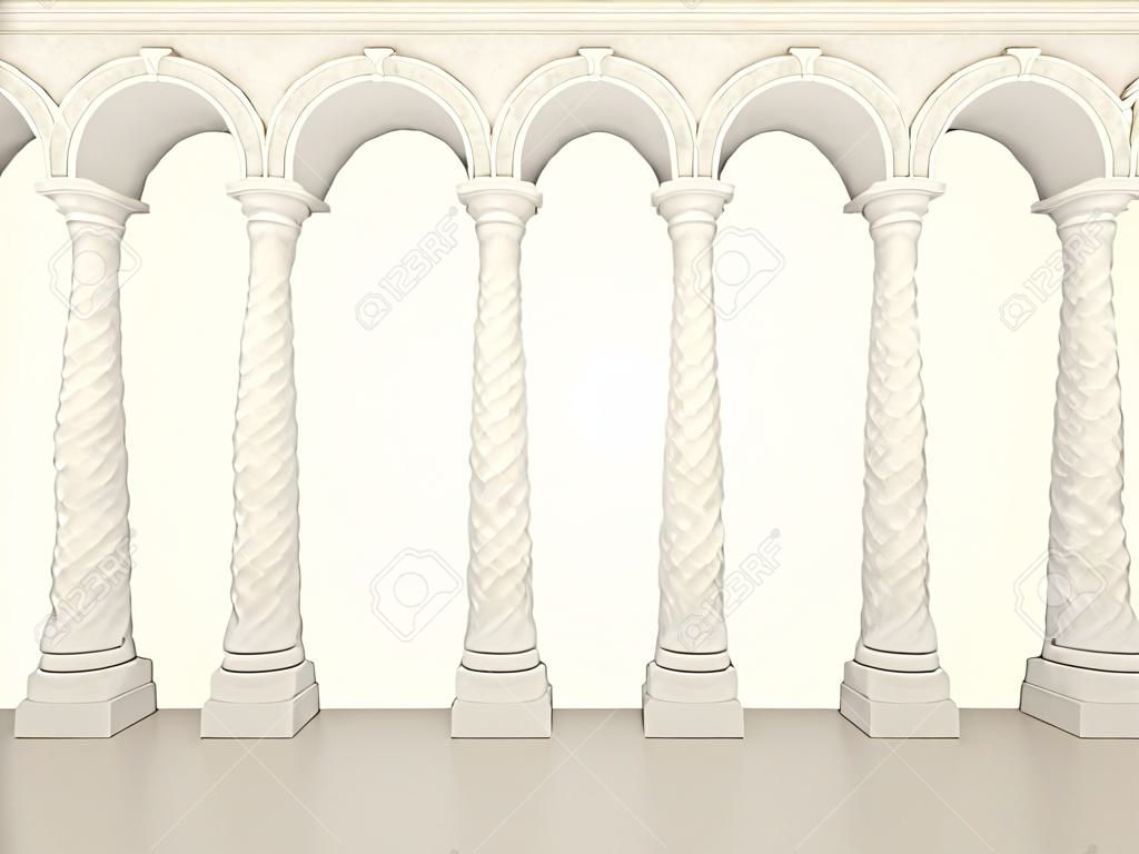 Роскошный стены с изящными колоннами и арками