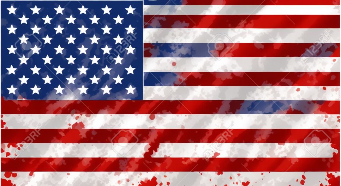 Bandera de Estados Unidos inusual. Imagen vectorial
