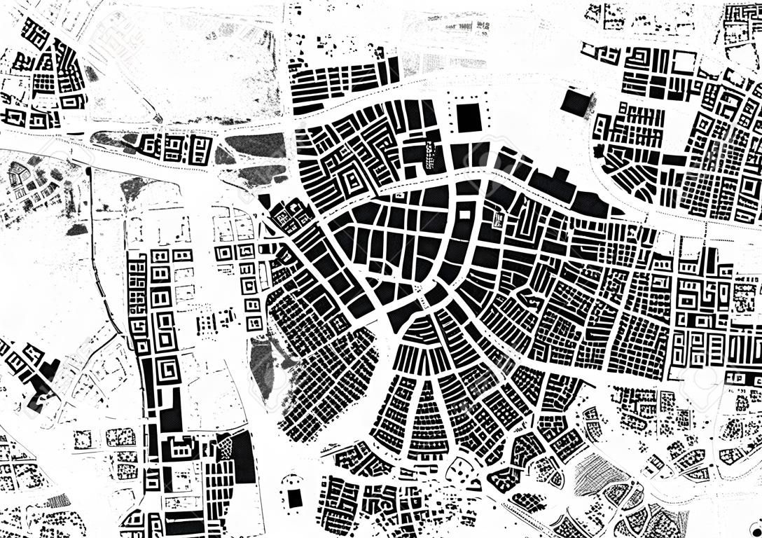 Прага черное белым план города - улица текстуры