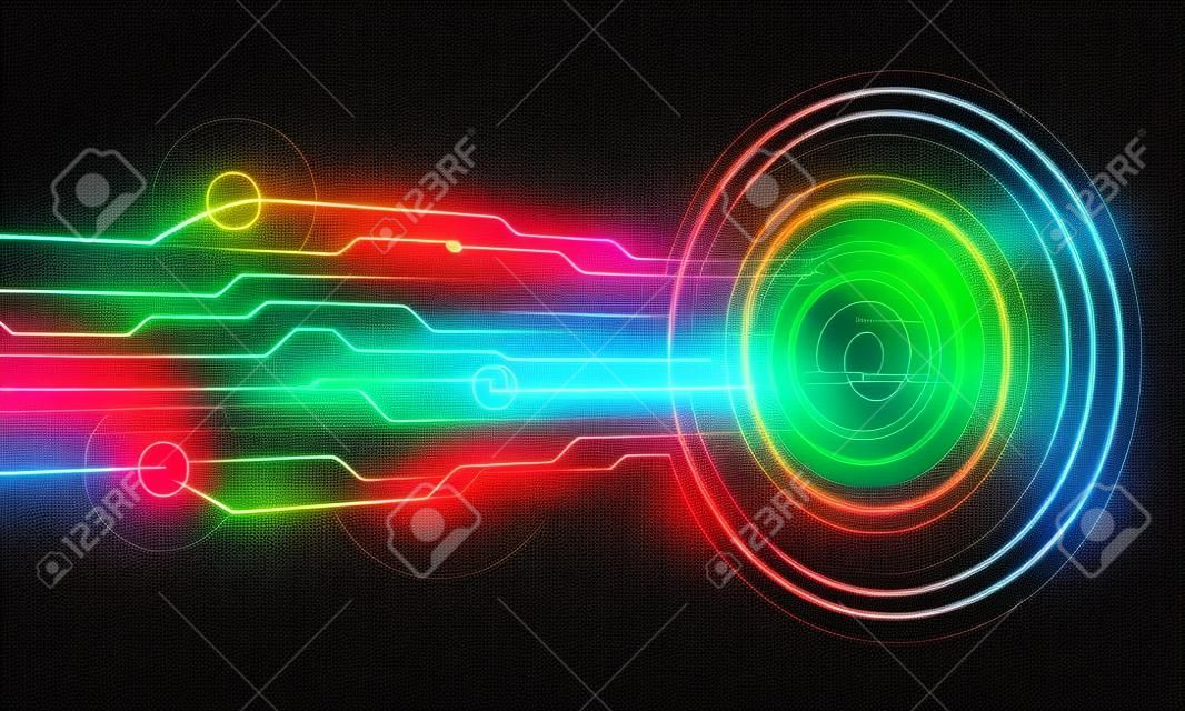technology background. neon effect. circuit board concept. Hi-tech digital technology.