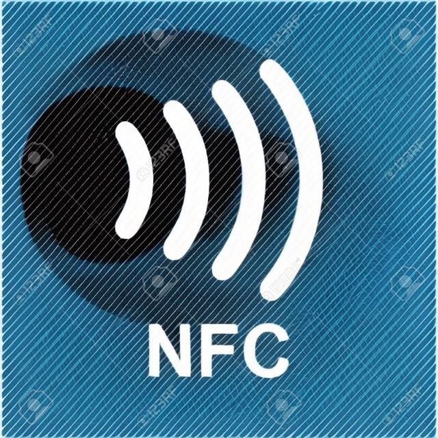 Icono de NFC de comunicación de campo cercano. Logotipo de NFC. Icono de vector