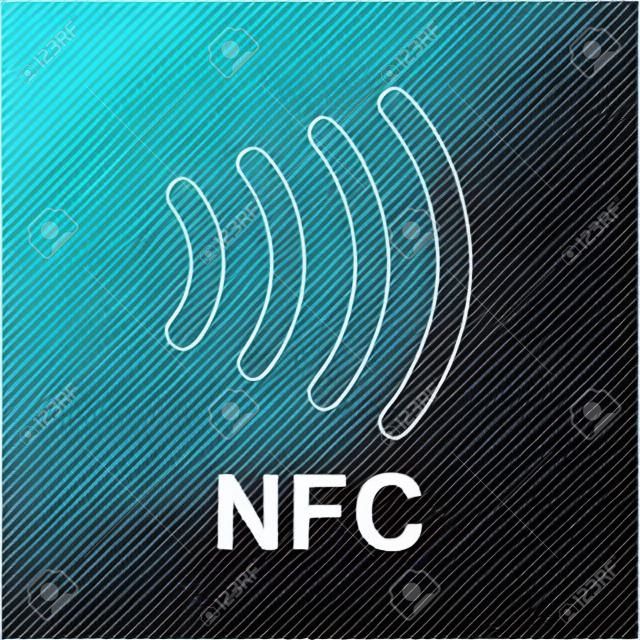Ikona komunikacji bliskiego zasięgu NFC. Logo NFC. Ikona wektor