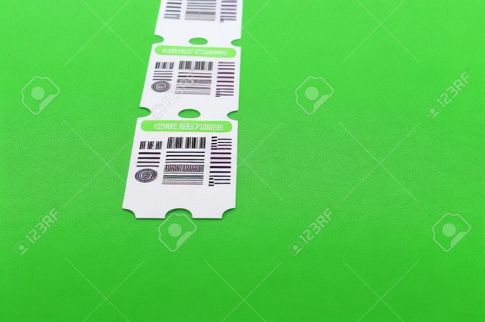 Close up shot of a generic pass or winning paper tickets