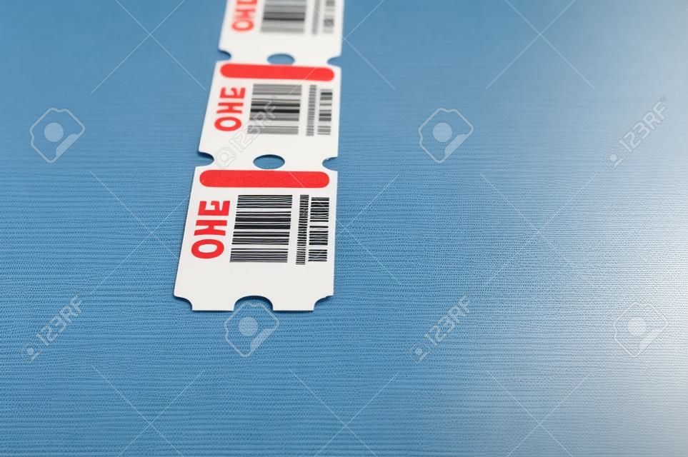 Close up shot of a generic pass or winning paper tickets