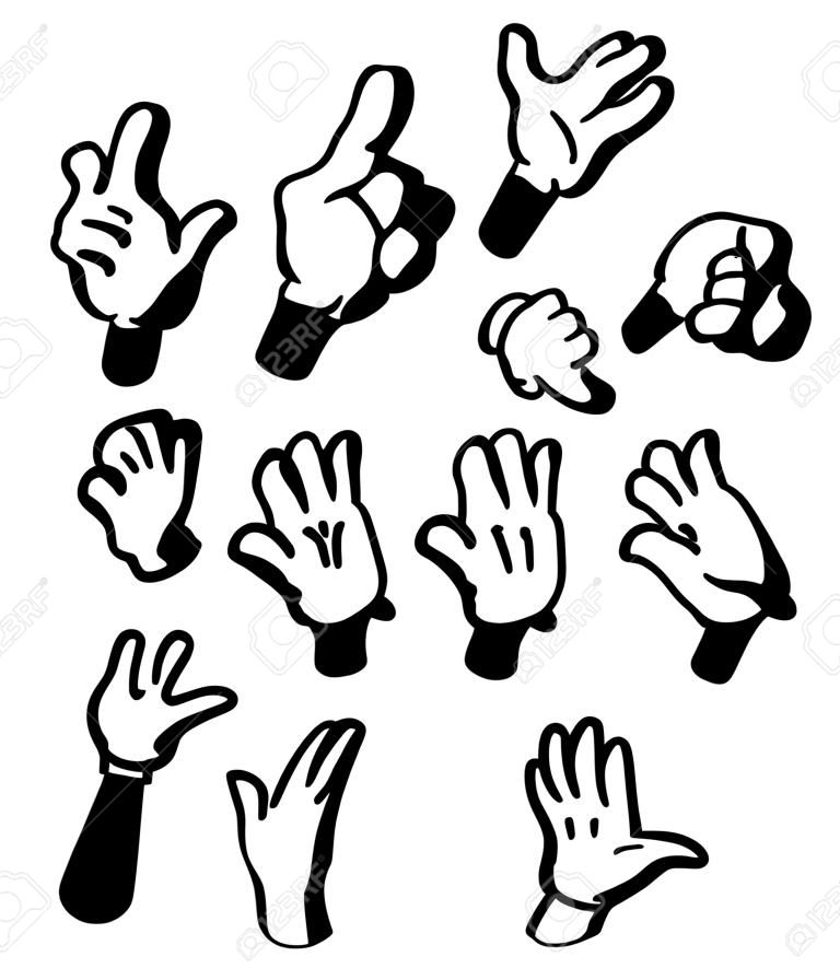 Cartoon hands gestures
