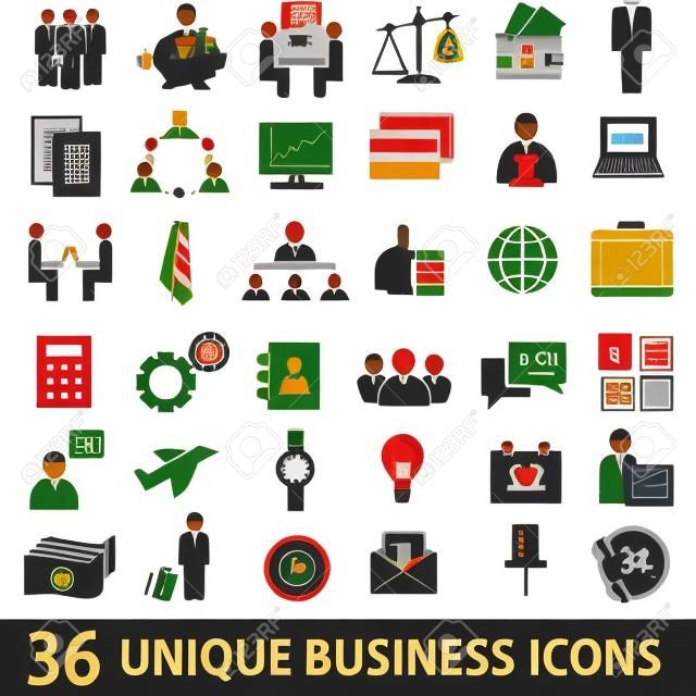 Zestaw 36 ikon biznesu.