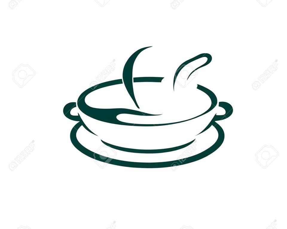 Hot Soup Icon Logo Design Element