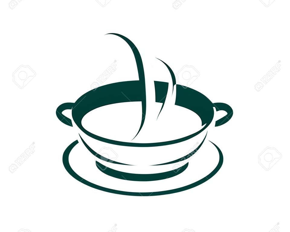 Горячий суп Иконка Логотип элемент дизайна