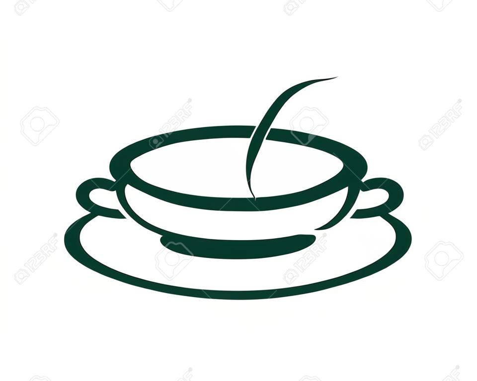 Élément de conception de logo d'icône de soupe chaude