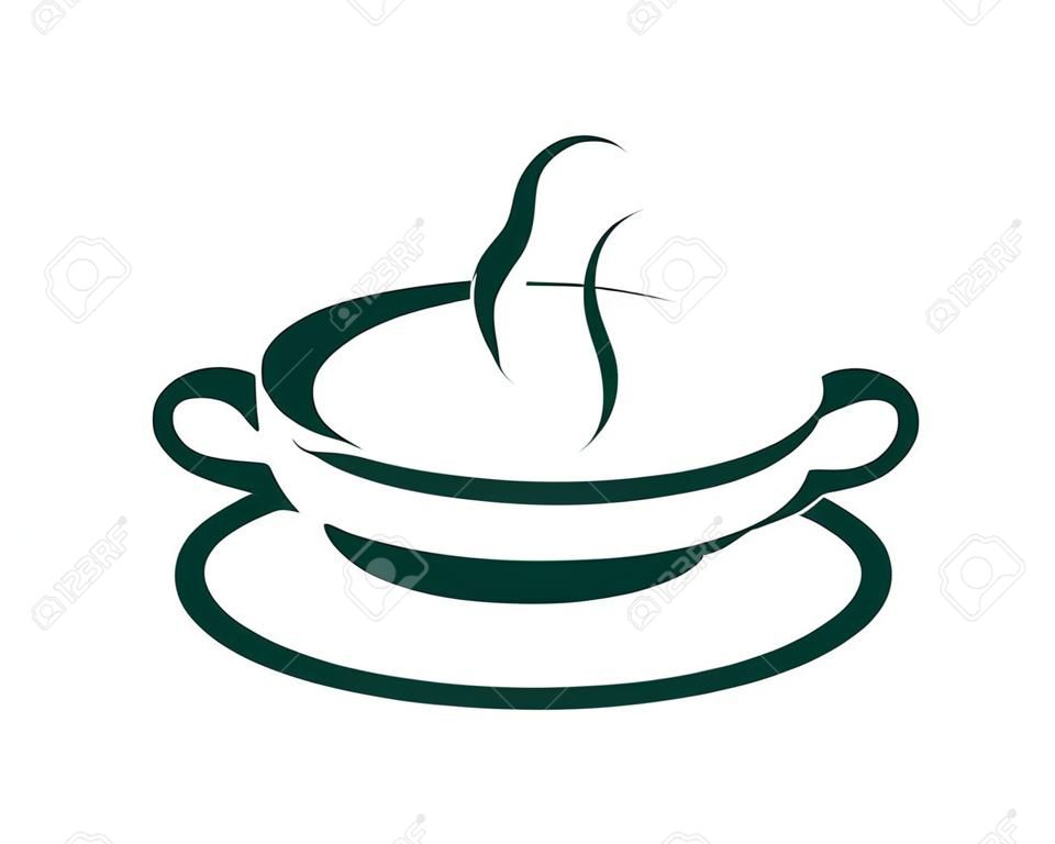 Горячий суп Иконка Логотип элемент дизайна