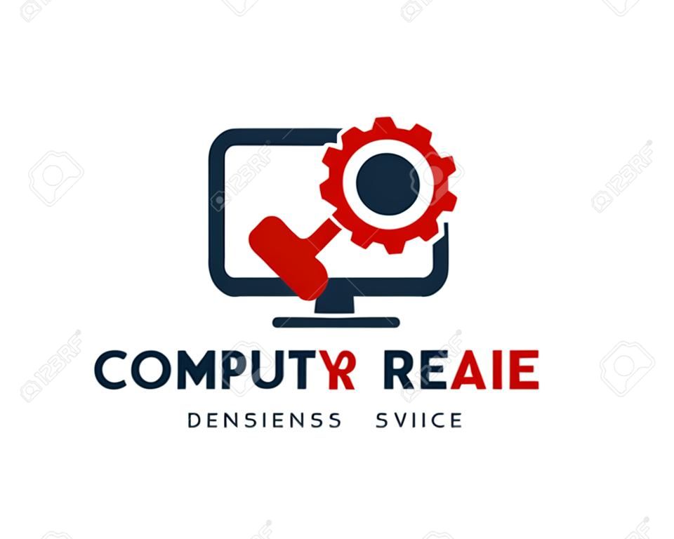 Modèle de conception de logo du service de réparation d'ordinateur