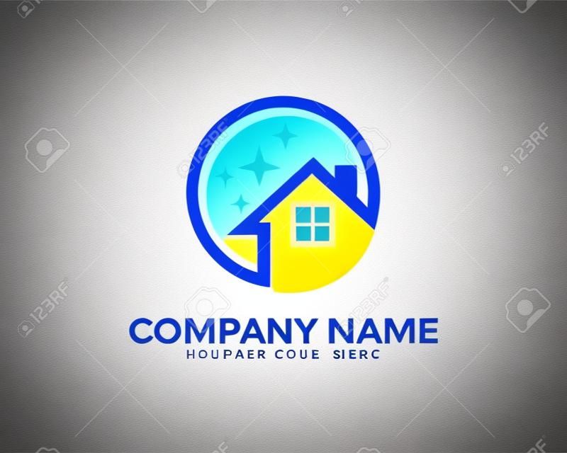 House Cleaning Service Logo Design Template