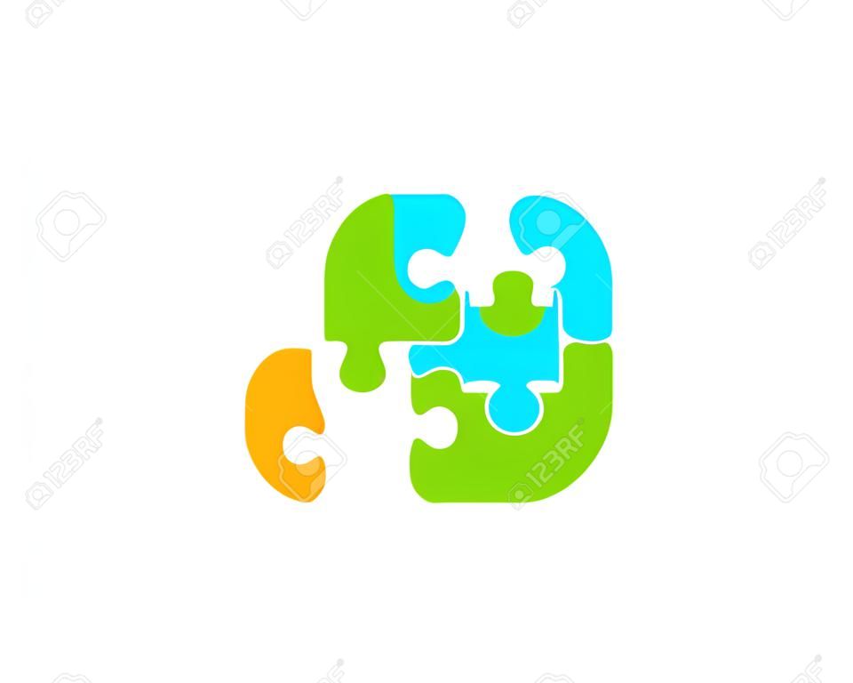 Création d & # 39; icône de logo de cerveau de puzzle