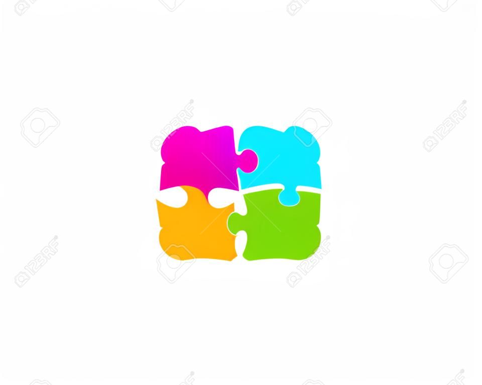 Puzzle Brain Logo Icon Design