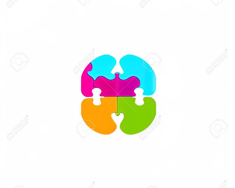 Puzzel Brain Logo Pictogram Design