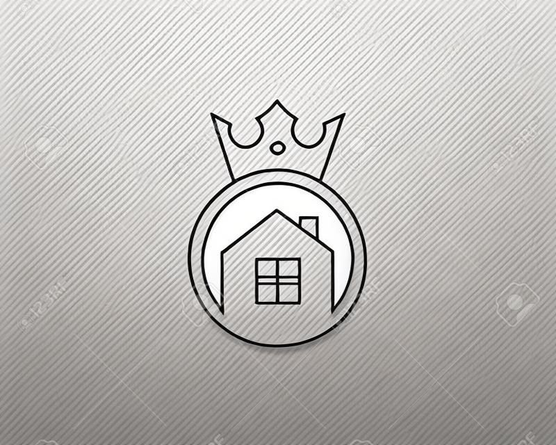 House in a circle with king crown icon logo design element
