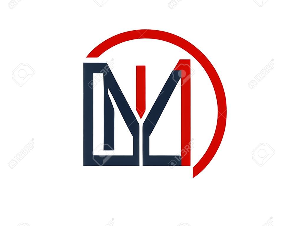 字母M圓線圖標徽標設計元素