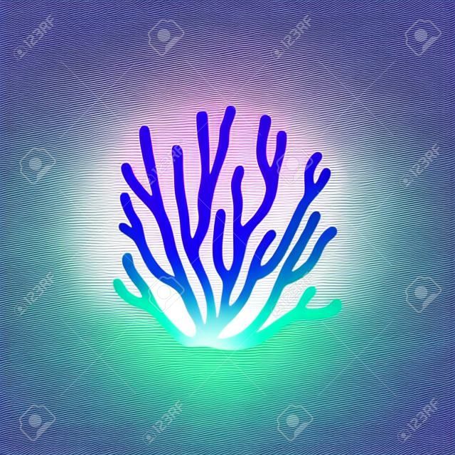 Coral icon on background for graphic and web design. Simple illustration. Internet concept symbol for website button or mobile app.