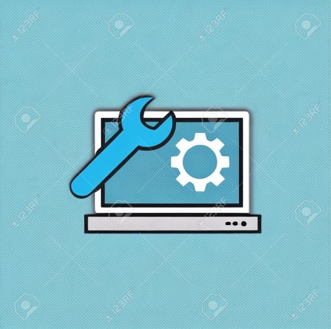 Service related icon on background for graphic and web design. Simple illustration. Internet concept symbol for website button or mobile app