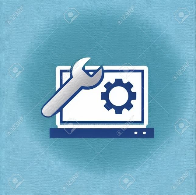 Service related icon on background for graphic and web design. Simple illustration. Internet concept symbol for website button or mobile app